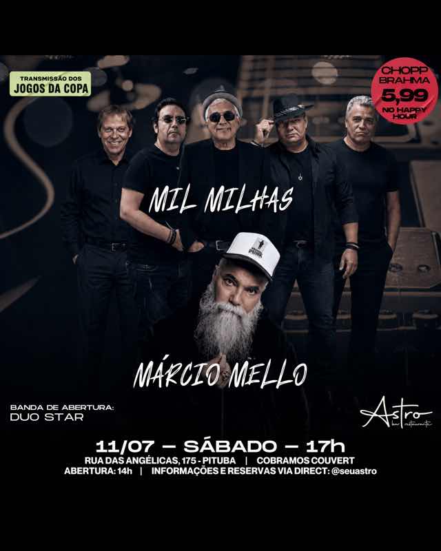 Márcio Mello + Mil Milhas + Duo Star