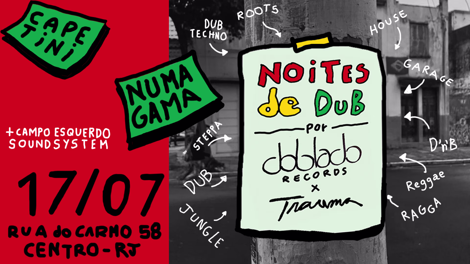 Noites De Dub Convida Numa Gama + Campo Esquerdo Soundsystem